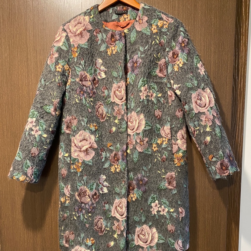 Vintage SISLEY Floral Coat Size US 4